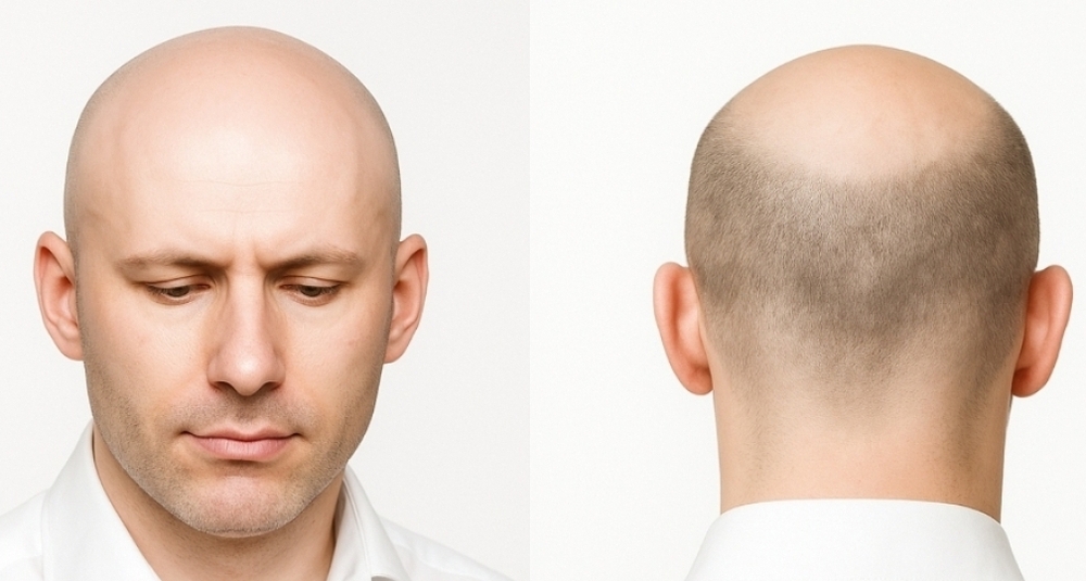 Haarpigmentierung bei vollständigen Haarausfall und Glatze